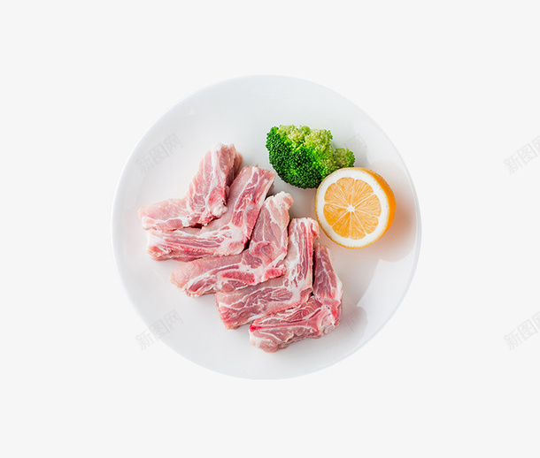碟子上的柠檬猪脊骨俯视图png免抠素材_新图网 https://ixintu.com 俯视图 柠檬 猪大骨 猪肉 猪脊骨 猪骨头 碟子 菜花 西蓝花