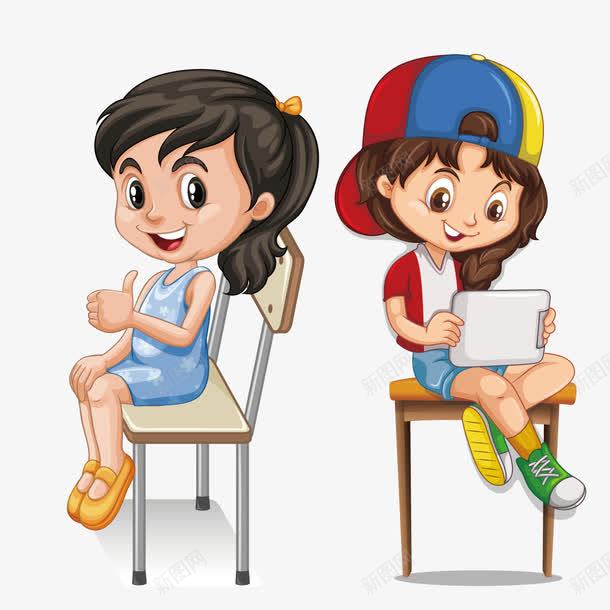 课间时间png免抠素材_新图网 https://ixintu.com 女同学 女生坐姿 学生 点赞 课桌椅
