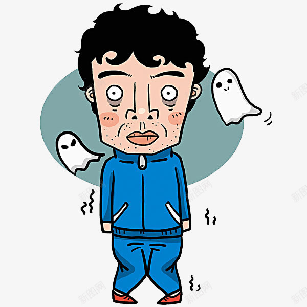 害怕鬼魂png免抠素材_新图网 https://ixintu.com 卡通手绘 害怕表情 手绘的鬼魂 瑟瑟发抖 脚 颤抖 鬼魂
