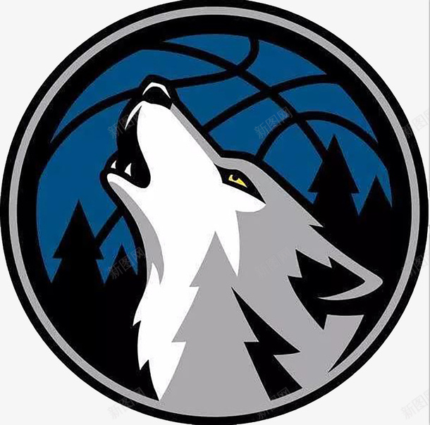 NBA明尼苏达森林狼队标志图标png_新图网 https://ixintu.com LOGO设计 nba球队logo 卡通 平面设计 徽章 标志 森林狼 球队标志 美职篮 队徽
