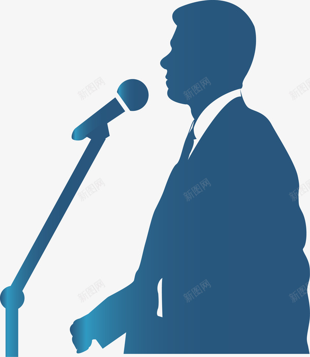 演讲人物标图标png_新图网 https://ixintu.com 彩色底纹 扁平化 演讲 矢量图标 装饰图 麦克风