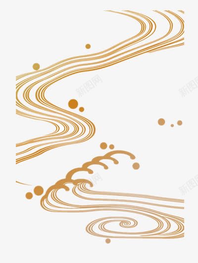 山路png免抠素材_新图网 https://ixintu.com 山路蜿蜒 手绘山路 手绘线条 金色线条