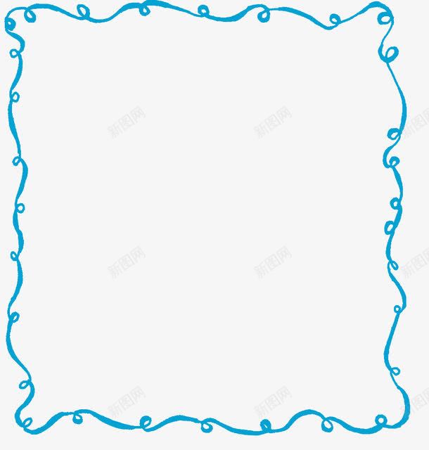 手绘手绘边框蓝色线条边框图标png_新图网 https://ixintu.com 卡通边框 卡通边框素材 手绘相框 手绘相框素材 手绘边框 线条 蓝色 边框剪影 边框图标
