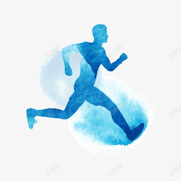 奔跑的小人png免抠素材_新图网 https://ixintu.com 人物剪影 墨迹 奔跑 奔跑黑影 水墨 运动 青春