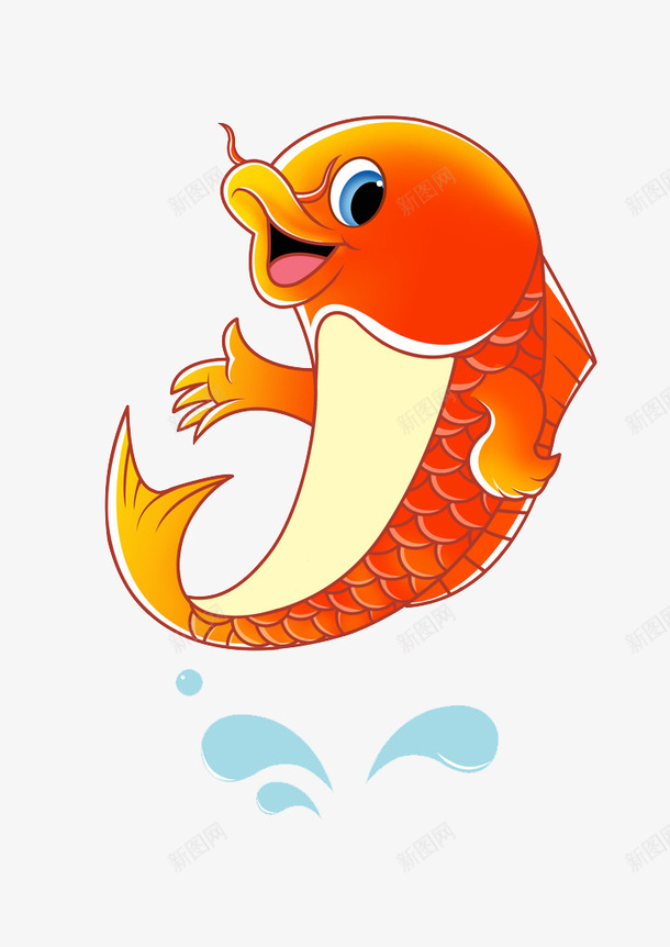 小鲤鱼跳龙门png免抠素材_新图网 https://ixintu.com 卡通鱼 小鱼 红鲤鱼跃龙门 鱼 鲤跃龙门 鲤鱼