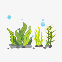 水彩风格珊瑚藻矢量图素材