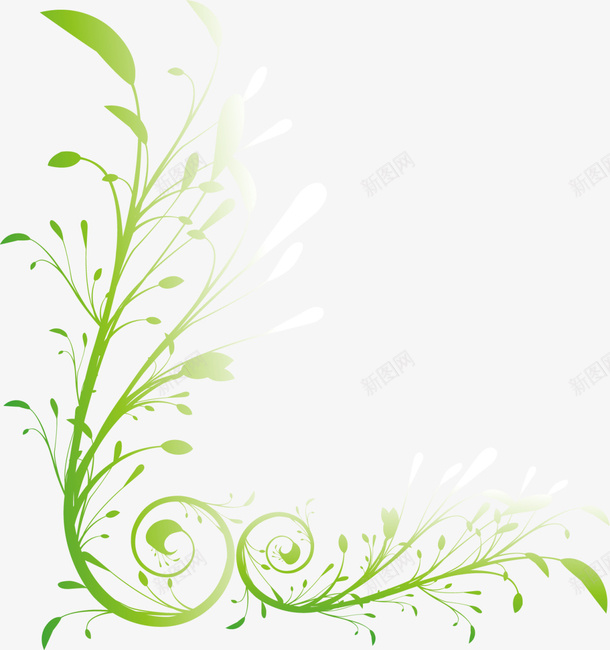 绿色春季树藤植物png免抠素材_新图网 https://ixintu.com 春天 春季 春日 树藤 植物 自然 藤条框架 藤蔓