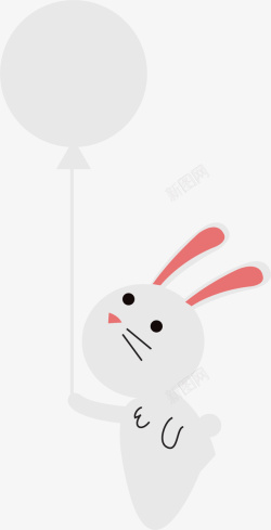 复活节快乐复活节卡通气球兔子高清图片