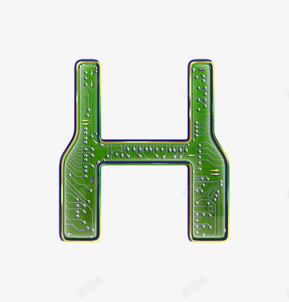 电路板字母hpng免抠素材_新图网 https://ixintu.com 创意数字 工业风 接线图 电路板字母数字
