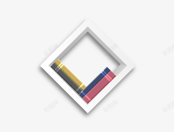 白色书格子图标png_新图网 https://ixintu.com 书 创意图标 图案 家居 扁平化图标 格子 立体化图标 网页素材