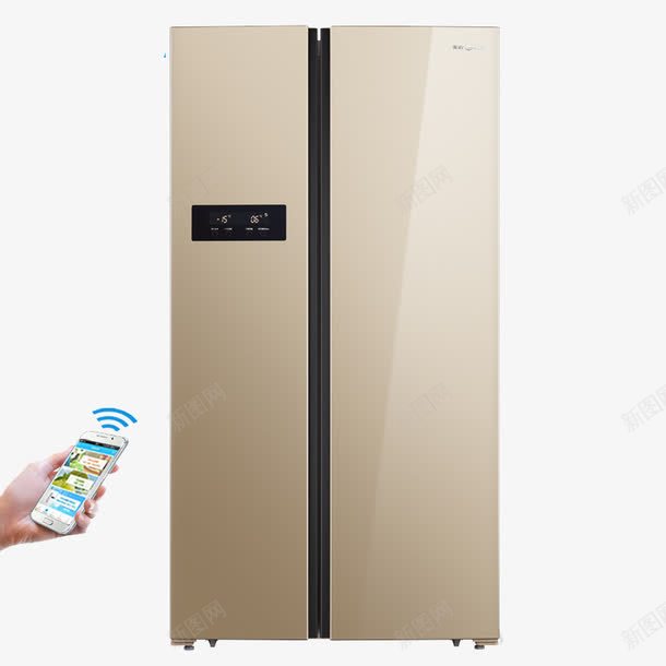 浮光跃金对开门电冰箱png免抠素材_新图网 https://ixintu.com Midea美的 云智能家用冰箱 产品实物 双开门冰箱 双门 浮光跃金对开门电冰箱 风冷无霜