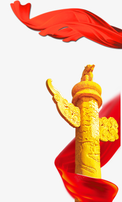 十月一日国庆节红带飘扬素材