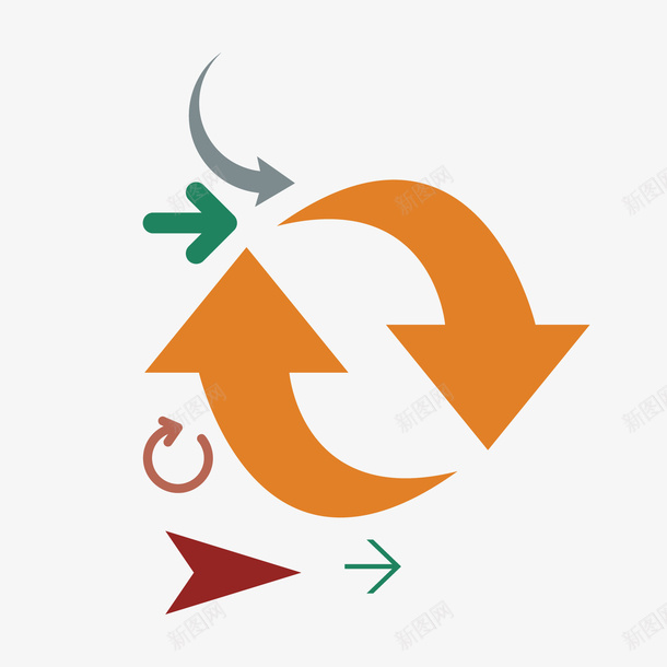 纯色多元化箭头六png免抠素材_新图网 https://ixintu.com 多元化 箭头六 纯色
