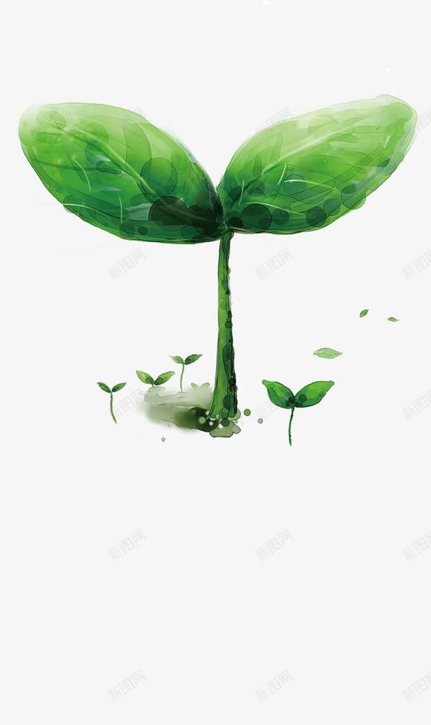春季水彩绿色嫩芽植物png免抠素材_新图网 https://ixintu.com 嫩芽 春季 植物 水彩 绿色