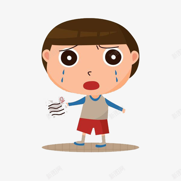 伤心的小男孩png免抠素材_新图网 https://ixintu.com 伤心 委屈 小学生 小男孩 小短裤 差生 流泪 流泪的小女孩 考试 零分