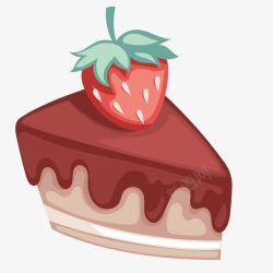 手绘卡通草莓生日蛋糕海报素素材