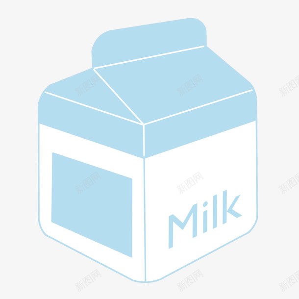 牛奶png免抠素材_新图网 https://ixintu.com 卡通 可爱 少女 屋顶盒 牛奶 盒装 蓝色
