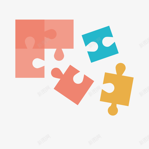 彩色智力拼图元素矢量图ai免抠素材_新图网 https://ixintu.com 卡通 娱乐 彩色 扁平化 拼图 方块 智力 游戏 矢量图