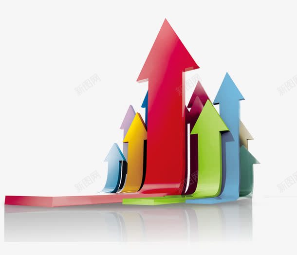 向上的箭头psd免抠素材_新图网 https://ixintu.com 上升 上市 企业 向上的箭头 彩色指向标志 指标 滑动 财富