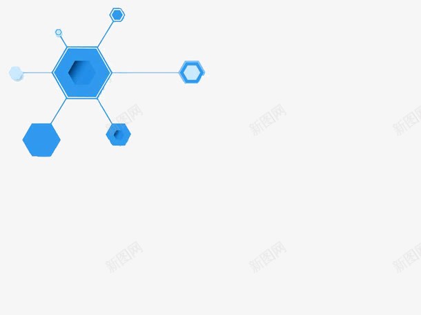 蓝色ppt模板png免抠素材_新图网 https://ixintu.com ppt模板 ppt背景 六边形 蓝色