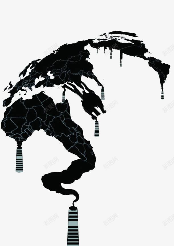 世界地图png免抠素材_新图网 https://ixintu.com 世界地图 公益海报地图素材 环保创意 空气污染 雾霾污染等级