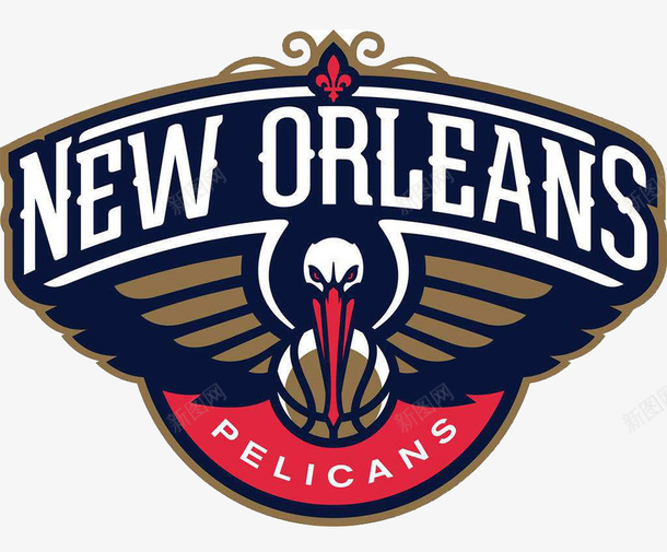 NBA新奥尔良鹈鹕队标志图标png_新图网 https://ixintu.com LOGO设计 NBA标志 NBA队伍 nba球队logo 动感 字母 平面设计 徽章 球队标志 美职篮 队徽