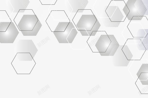 灰色背景png免抠素材_新图网 https://ixintu.com 发光 商务 色块 蜂巢形