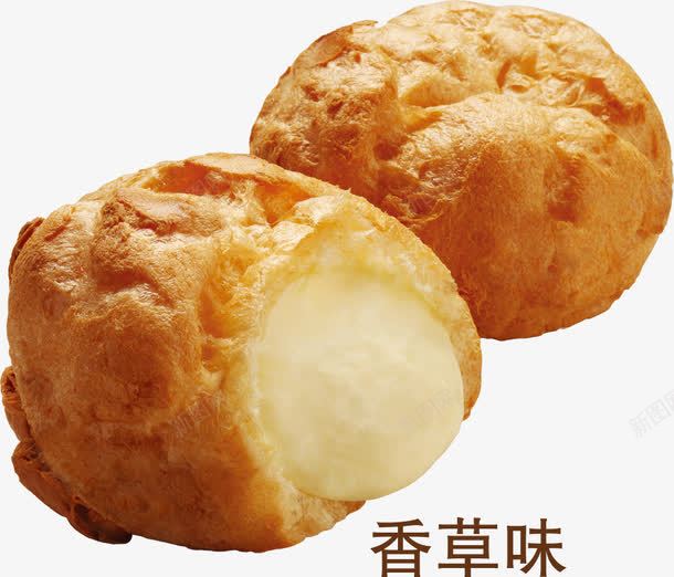 香草味泡芙png免抠素材_新图网 https://ixintu.com 泡芙 美食 面包 食品 香草味泡芙