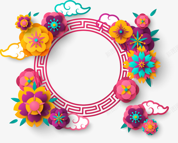 新年多彩花朵祥云装饰png免抠素材_新图网 https://ixintu.com 中国风 多彩祥云 多彩花朵 新年装饰 新春装饰 祥云装饰