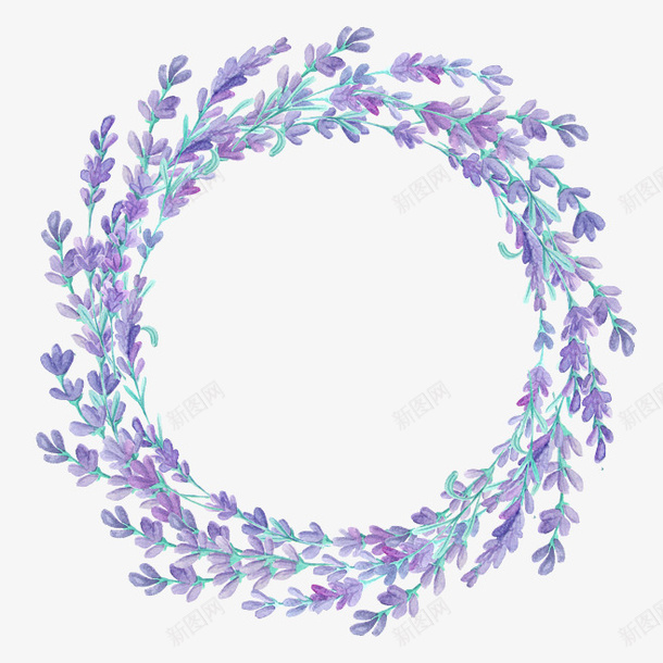 清新文艺薰衣草花环png免抠素材_新图网 https://ixintu.com 文艺 清新 花环 薰衣草
