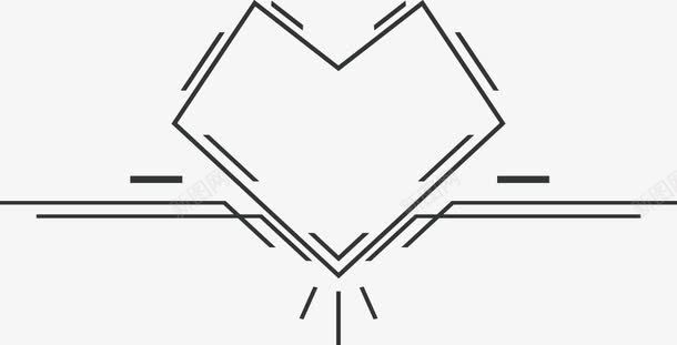 创意黑白线条背景图矢量图ai免抠素材_新图网 https://ixintu.com 不规则 六边形 爱心 线条 黑白 矢量图