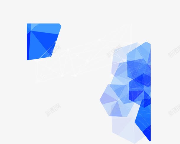 蓝色钻石封面png免抠素材_新图网 https://ixintu.com 几何晶体 多边形晶体 科技封面 蓝色多边形