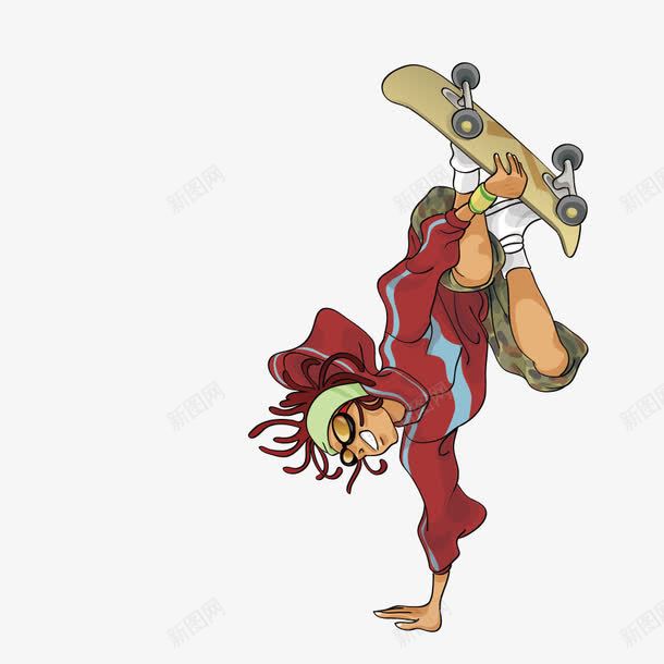 做特技的滑板少年png免抠素材_新图网 https://ixintu.com 时尚 欧式 运动