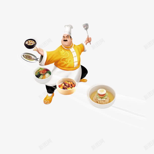 大厨psd免抠素材_新图网 https://ixintu.com 大厨图片 炒菜 神厨 食物 饭店