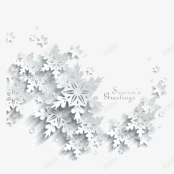 剪纸风雪花封面元素矢量图eps免抠素材_新图网 https://ixintu.com 剪纸 投影 白色 贺卡封面 矢量图