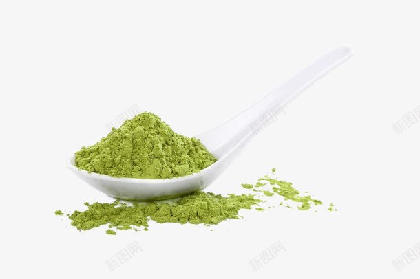 绿色抹茶粉png免抠素材_新图网 https://ixintu.com 抹茶 撒 撒粉 粉末 细末 绿色 茶勺