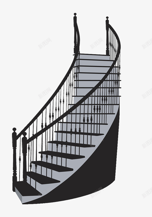 手绘复古风楼梯间png免抠素材_新图网 https://ixintu.com 台阶 复古风 室内楼梯 手绘 楼梯 楼梯间 欧式楼梯风格 走