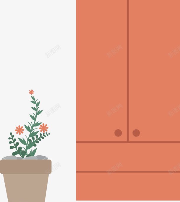 衣柜矢量图ai免抠素材_新图网 https://ixintu.com 室内装饰 平面设计 手绘家居 花 衣柜 装饰图案 矢量图