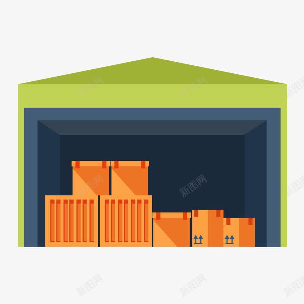 卡通货物仓库矢量图ai免抠素材_新图网 https://ixintu.com 仓储 仓库 卡通 物流 货物 矢量图