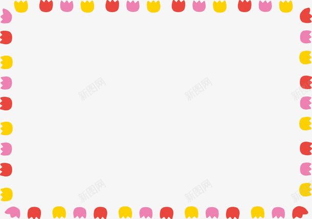 彩色卡通可爱花朵边框png免抠素材_新图网 https://ixintu.com 卡通 可爱 彩色 花朵 边框