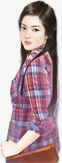 格子衬衫披发女子png免抠素材_新图网 https://ixintu.com 女子 格子 衬衫