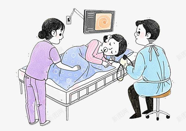 医疗操作png免抠素材_新图网 https://ixintu.com 医生 卡通手绘 护士 教育 病号服 病床 装饰