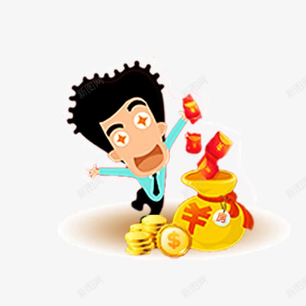 卡通人物红包金币png免抠素材_新图网 https://ixintu.com 卡通人物 卡通人物红包金币 红包 红包金币