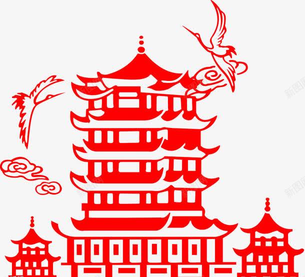 武汉黄鹤楼png免抠素材_新图网 https://ixintu.com 旅游景区 武汉黄鹤楼 红色 著名景点