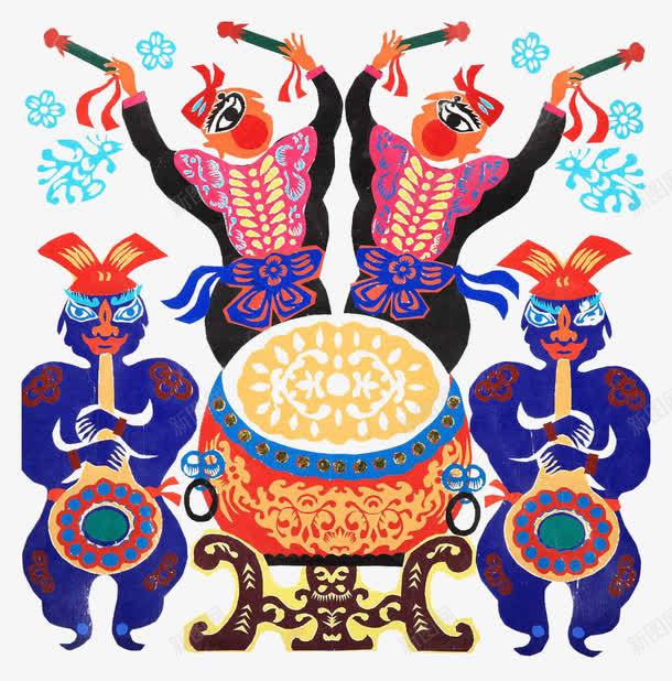 民族卡通插画敲鼓png免抠素材_新图网 https://ixintu.com 中国传统 古乐器 少数民族 敲鼓 民族传统文化 民族卡通