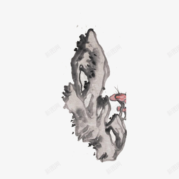 中国风宣纸水墨画png免抠素材_新图网 https://ixintu.com 中国风 国画 国画山水 国画石头 宣纸水墨画 水墨画 水墨石头 石头