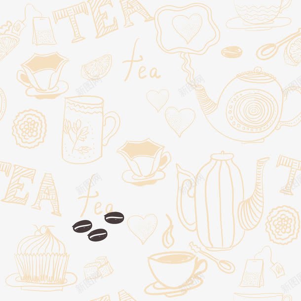咖啡coffee背景矢量图ai免抠素材_新图网 https://ixintu.com 一杯咖啡 咖啡文化 咖啡机 咖啡杯 咖啡豆 咖啡豆底纹 心型 桃心 矢量图