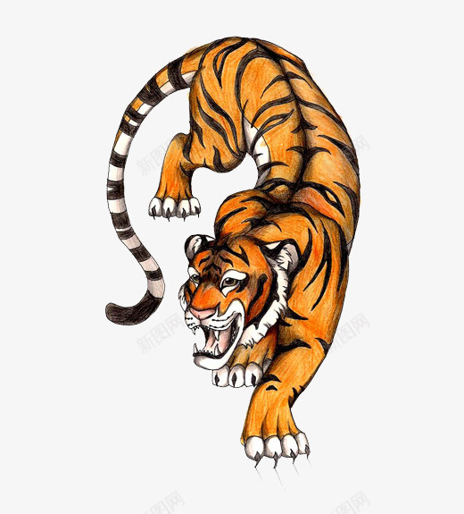 猛虎下山老虎png免抠素材_新图网 https://ixintu.com png图片 淘宝详情素材 猛虎下山 绘画素材 老虎 霸气老虎