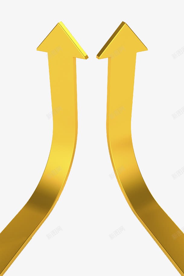 金黄色向上圆弧箭头图标png_新图网 https://ixintu.com 免费下载 圆弧 圆弧箭头 弧形 弯曲 指示 箭头 装饰图案 金黄色