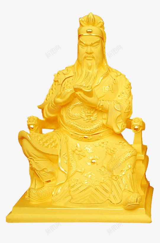 财神爷金色木雕png免抠素材_新图网 https://ixintu.com 中国 中国风 五路财神 传统 佛 佛教人物 文化艺术 神话 财神 财神爷 金漆财神像